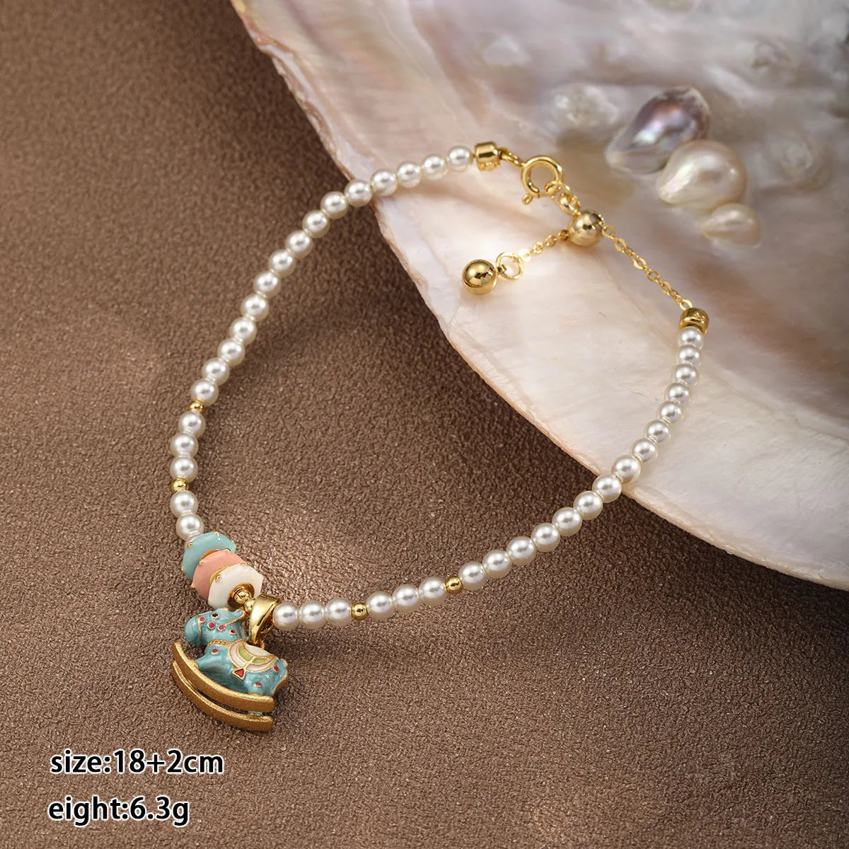 Fashion Glass Pearl Animals Horse Cute Pendent Necklaces for Girls Sweet Jewelry for Women Ladies Wholesale China Manufacturer