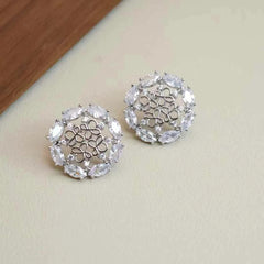 Women Flower Shape Print New Design Small Stud Earring Elegant Graceful Fashion Wholesale Lightweight Daily Jewelry Accessories