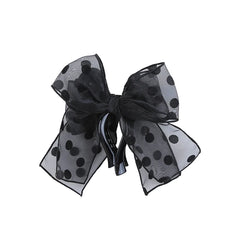 Large Oversized Bowknot Dot Hair Claw Clips for Girls Tulle Elegant French Style Haarspange for Women Ladies Hair Accessories