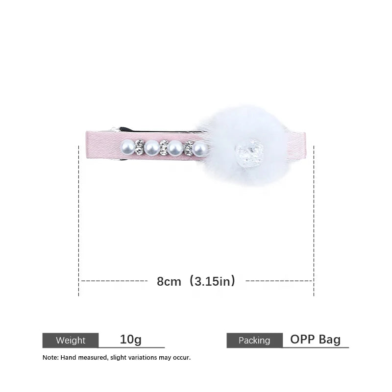 Women Fluffy Rhinestone Small Barrette Fashion Sparking Glitter Elegant High Quality Bulk in Store Hair Clips Daily Accessories
