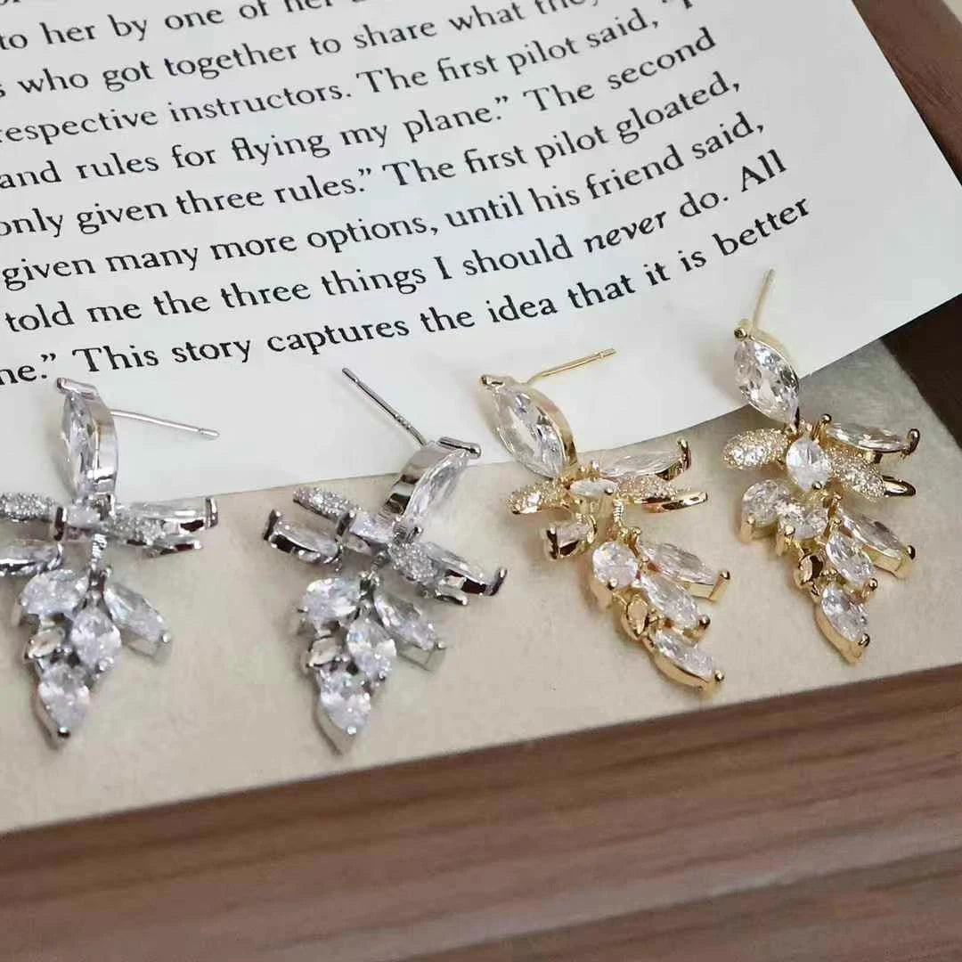 Fashion Trendy Glitter Stunning Elegant Drop Earrings for Girls Glamorous Luxury Jewelry for Women Ladies Accessories Wholesale