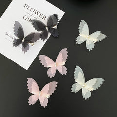 Hot Sale Women's Daily Use Elegant Butterfly Shape Hair Claws Solid Color Hair Clips Clamps with Creative Design for Parties