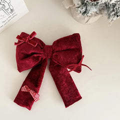 Fashion Solid Color Luxurious Bowknot Ribbon Hair Clips for Girls Cute Sweet Elegant Alligators for Women Lady Hair Accessories