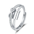 The opening is adjustable. / Silver