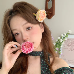 Fashionable Chic Hair Clips for Women Sweet Flower & Alligator Hair Accessories Elegant Alloy & Fabric for Girls & Ladies