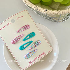 Children Candy Color Dots Grid Solid Color Small Snap Clips Sweet Fashion Cute Wholesale in Stock Hairpins Accessories for Kids