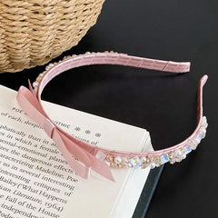 Glitter Classic Bowknot Head Band for Baby Girls Simple Minimalistic Hair Band for Kids Children Teens Hair Accessories in Stock