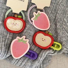 Children Fruits Color Blocked Thick Thin Hair Scrunchies Hairpins Fashion Sweet Cute Kid Hair Ties Alligator Clips Accessories