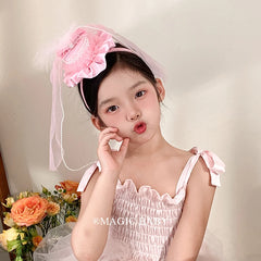 Sweet Birthday Feather Ribbon Head Bands for Baby Girls Cute Fashion Hair Bands for Kids Children Hair Accessories in Stock