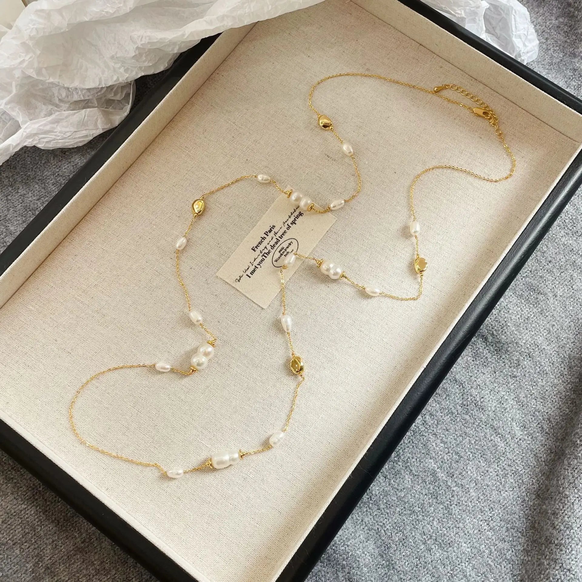 Ladies Freshwater Pearl 18k Gold-plated Red Chain Necklace Elegant Vintage Fashion Charms Factory Price in Stock Daily Jewelry