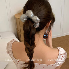Sweet Cute Flower Shaped Plaid Scunchies for Girls Solid Color Stylish Fashion Hair Ties for Women Ladies Kids Hair Accessories