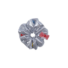 Girls Silver Button Bowknot Chic Headbands Hair Clips Scrunchy Sets Fashion Chic Hair Accessories for Children Thick Thin Hair