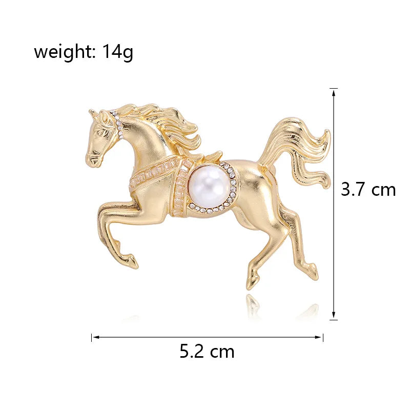 Fashion Animals Horses Sweet Trendy New Year Brooches for Girls Stylish Glamorous Jewelry for Women Ladies Accessories Wholesale