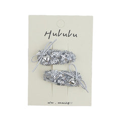 Silver Glitter Sparkle Alloy Hair Clips Chic Baby Girls and Teens Hair Accessories for Party Fashion Stock