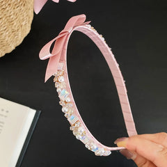 Glitter Classic Bowknot Head Band for Baby Girls Simple Minimalistic Hair Band for Kids Children Teens Hair Accessories in Stock