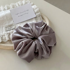 Female Velvet Solid Colored Large High Elastic Thick Thin Hair Scrunchies Fashion Elegant Simple Hair Ties Accessories for Daily