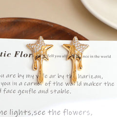 ELegant Stunning Glitter Bowknot Drop Earrings for Girls Sweet Star Graceful Jewelry for Women Ladies Accessories Bijuterias