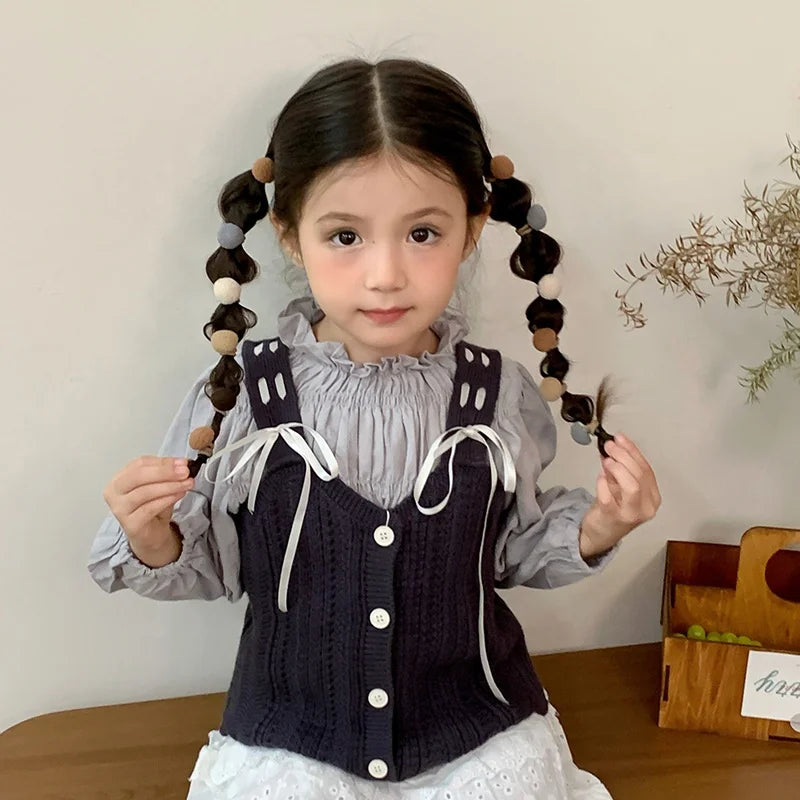 Cute Sweet Fashion Scrunchies for Baby Girls Star Ball Kawaii Trendy Winter Hair Ties for Kids Children Hair Accessories Chic