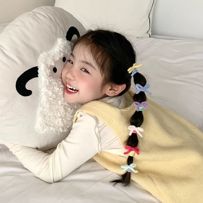 Fashion Sweet Bowknot Scrunchies for Baby Girls Cute Classic High Elastic Hair Ties for Kids Children Hair Accessories in Stock