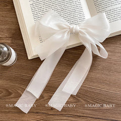 Girl Solid Color High Quality Bowknot Ribbon Barrette Clips Fashion Sweet Wholesale in Stock Hairpins Accessories for Children