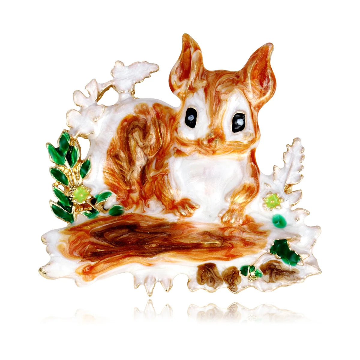 Fashion Squirrel Sweet Animals Cute Brooches for Girls Trendy Glamorous Pins Jewelry for Women Ladies Accessories Wholesale