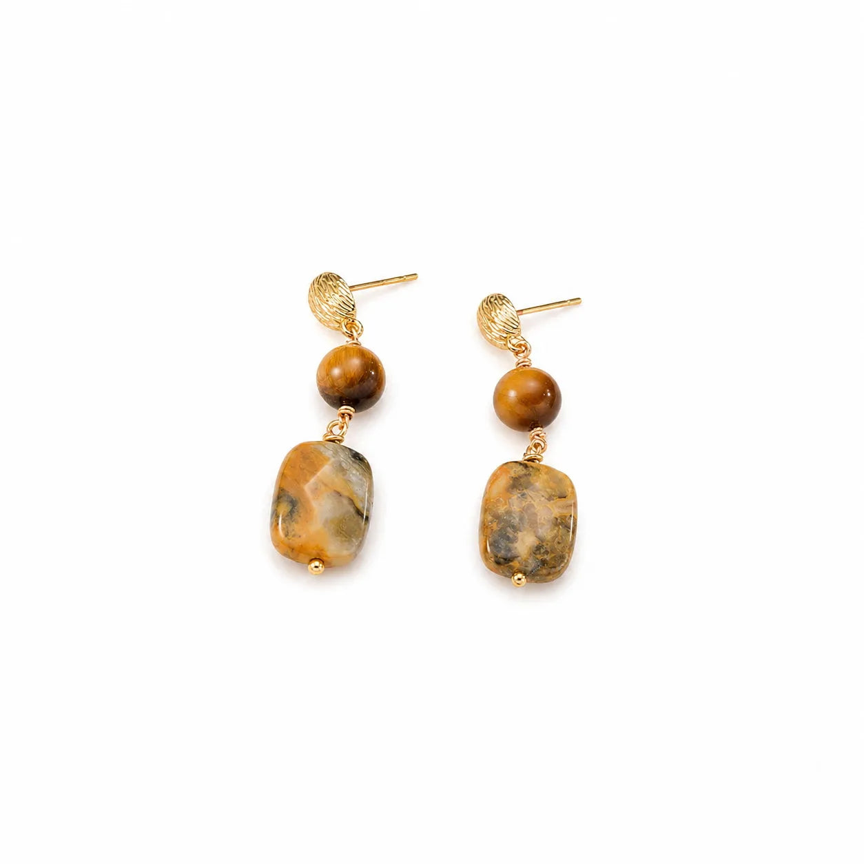 Fashion Abalone Shell Natural Stone Crystal S925 Silver  18K Gold Plated Jewelry Sets for Girls Earrings Necklaces for Women