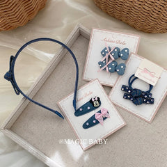 Fashion Denim Bowknot Star Heart Cartoon Head Band for Baby Girls Cute Sweet Graceful Hair Band for Kids Child Hair Accessories