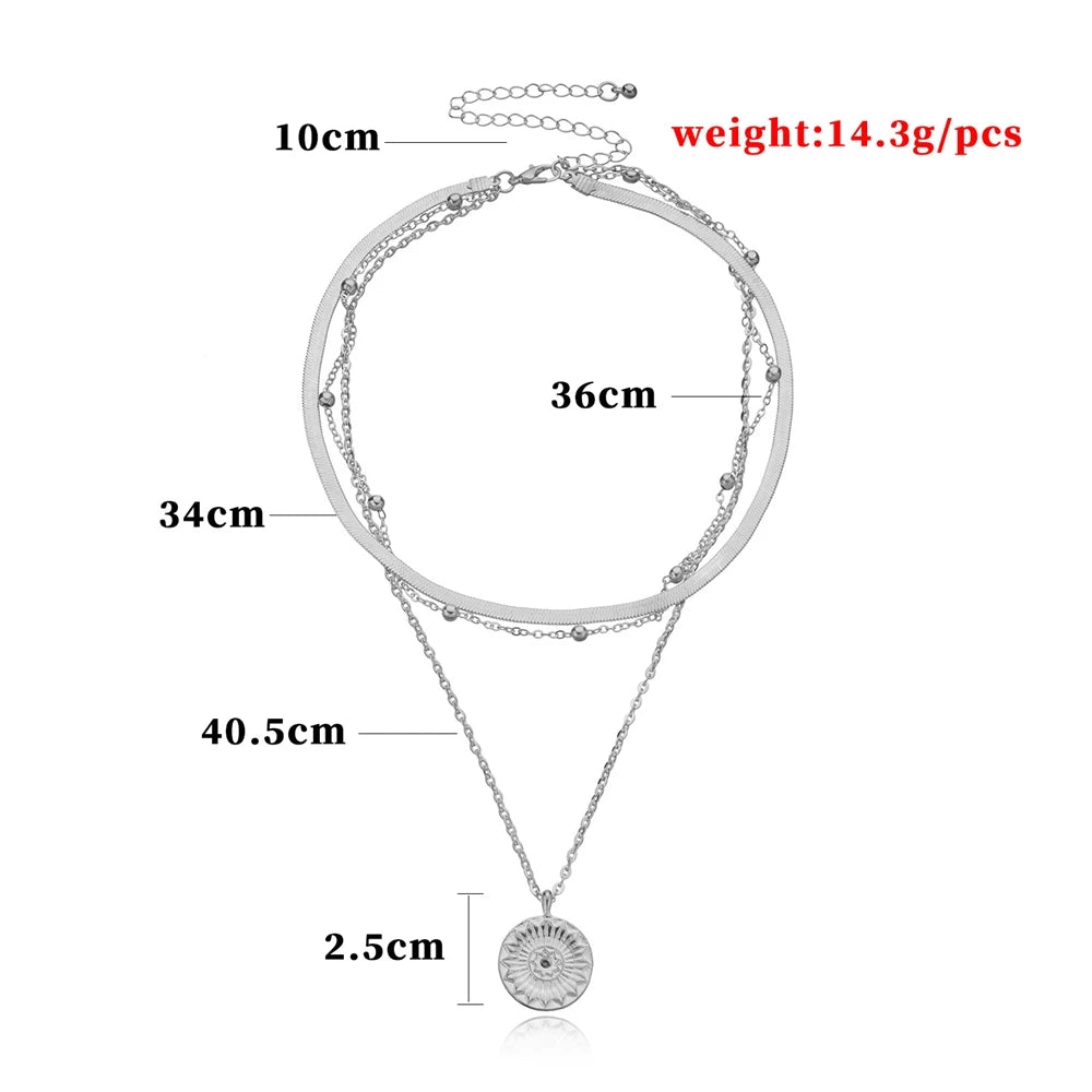 Fashion Simple Sweet Trendy Necklaces for Girls Minimalistic Layered Wearing Jewellry for Women Ladies Accessories Wholesale