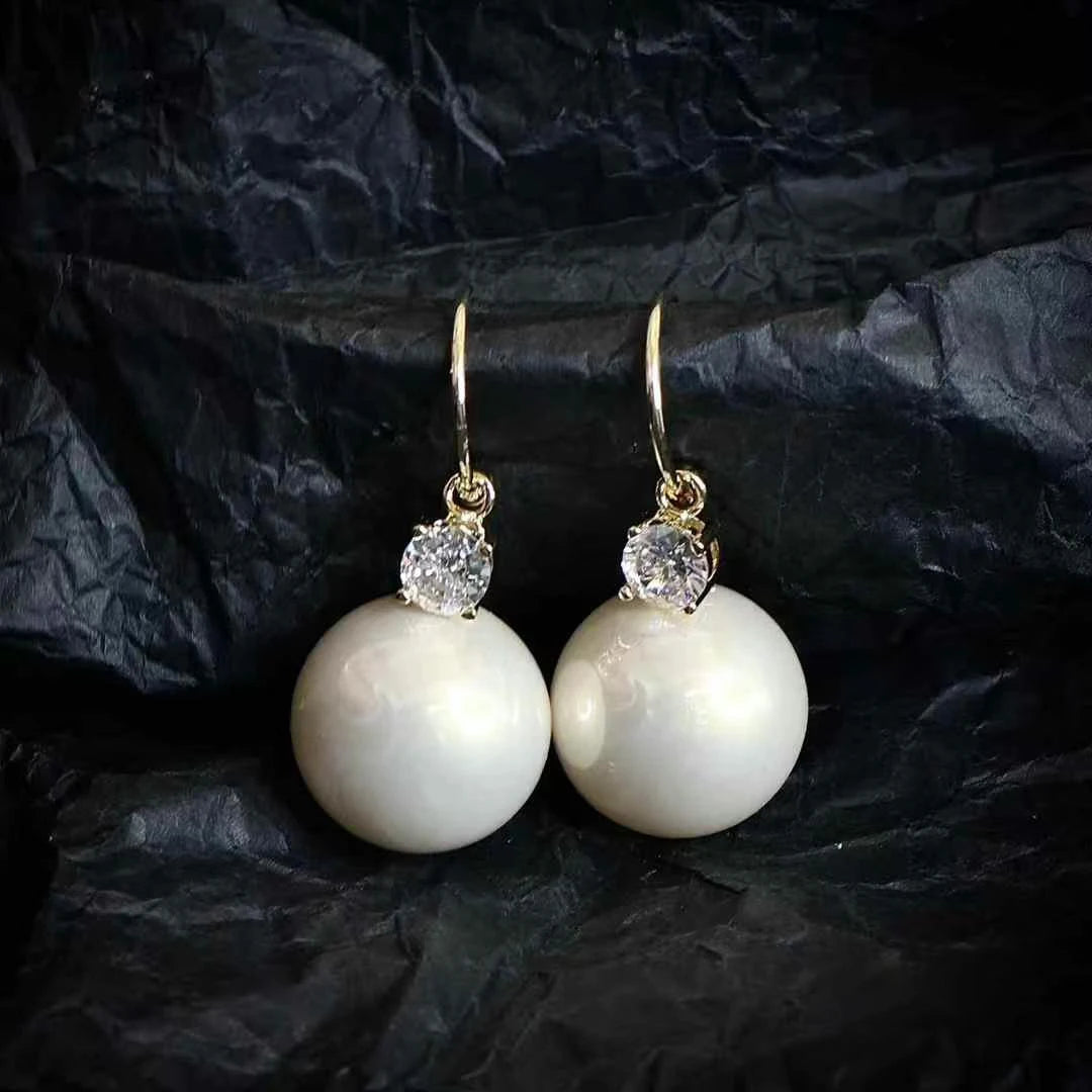 Sweet Fashion Bowknot Rhinestone Drop Earrings for Girls Imitation Pearl Simple Jewelry for Women Ladies Accessories Wholesale