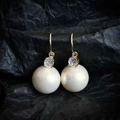 Sweet Fashion Bowknot Rhinestone Drop Earrings for Girls Imitation Pearl Simple Jewelry for Women Ladies Accessories Wholesale