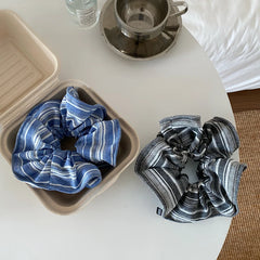 Fabric Plaid Black Blue Ponytail Holder Hair Thick Thin Hair Fashion Elegant in Stock Hair Ties Accessories for Women Kids Daily