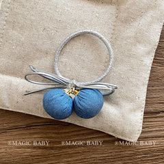 Sweet Cute Bowknot Ball Scunchies for Baby Girls Fashion Chic Elegant Hair Ties for Kids Children Hair Accessories in Stock