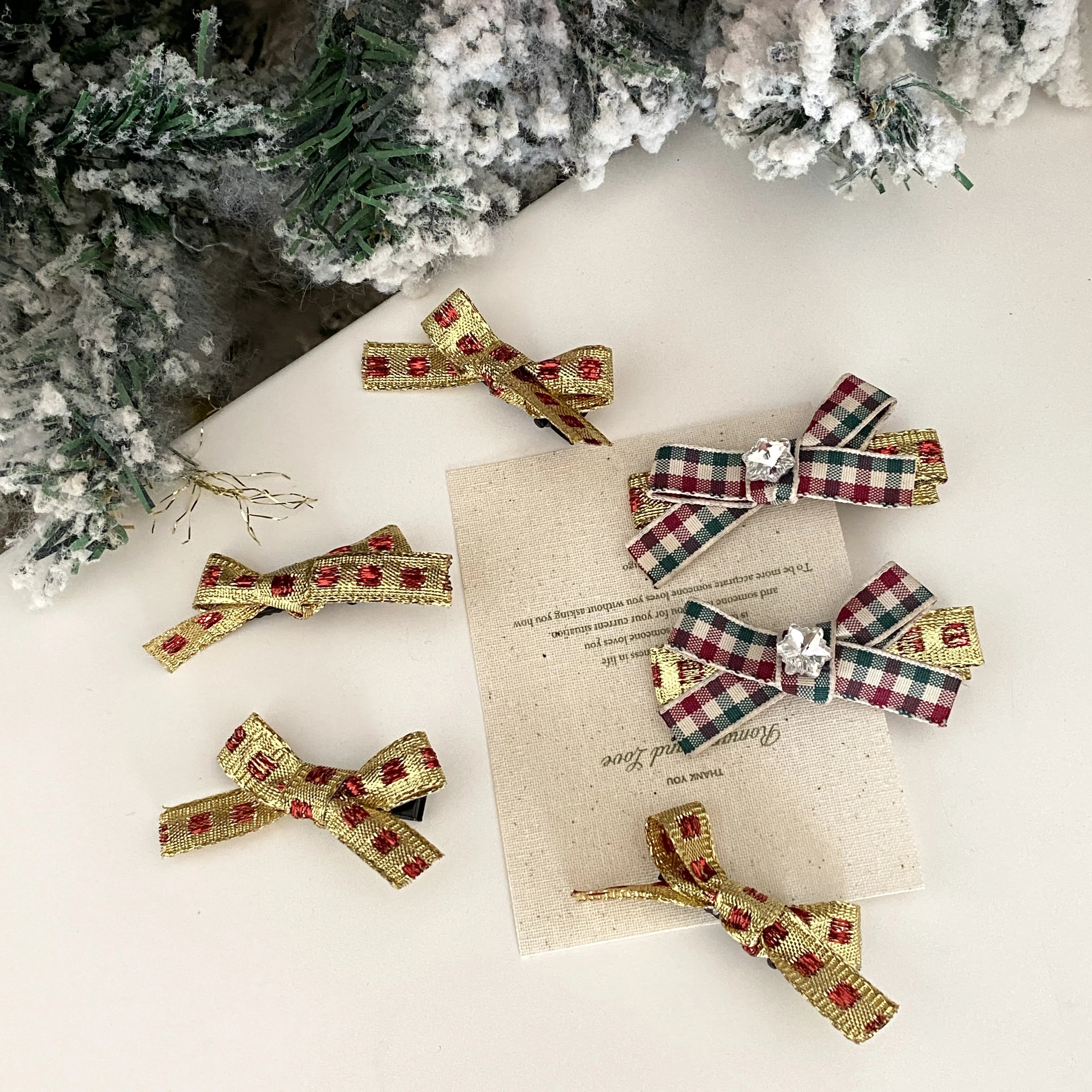 2025 Christmas Bowknot Plaid Hair Clips for Baby Girls Fashion Sweet Cute Classic Alligators for Kids Children Hair Accessories