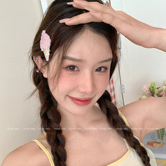 Cute Animals Stripe Heart Shaped Sweet Hair Clips for Girls and Women Graceful Alligator Accessory for Party Fashion