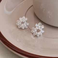 Trendy Designer Simple Glitter Stud Earrings for Girls Elegant Sweet Graceful Jewellry for Women Ladies Accessories Wholesale