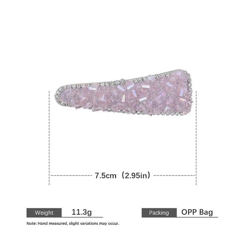 Women Fashion Solid Color Glitter Luxurious Hair Clips for Girls Elegant Sweet Snap Clips for Ladies Hair Accessories in Stock