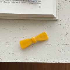 French Style Mini Solid Color Bowknot Acetate Hair Snap Clips for Girls Women Classic Simple Sweet Hair Accessories for Party