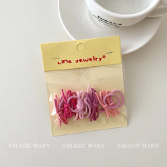 Mini Bowknot Cute Sweet Scrunchies Solid Color Kawaii Hair Ties for Baby Girls Kids Children Teens Hair Accessories Stock