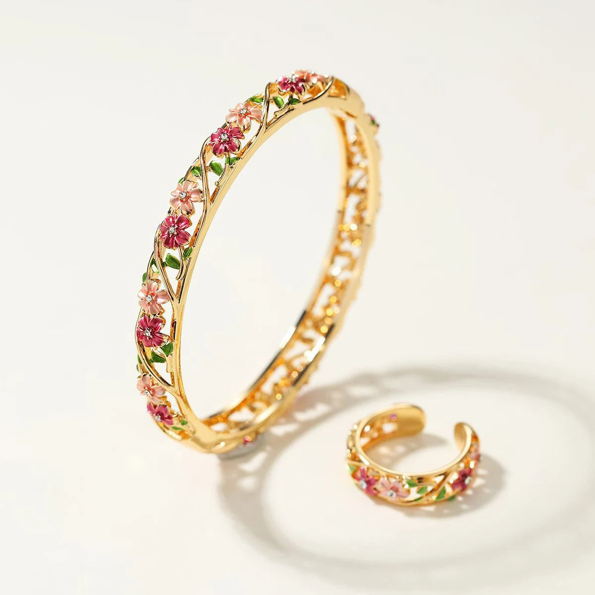 Fashion Trendy Dainty Glamorous Luxury Bangles Elegant Rings for Girls Charms Vintage Jewelry Sets for Women Ladies Accessories