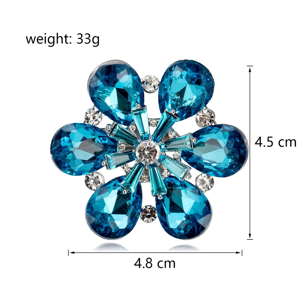 Fashion Glitter Sweet Rhinestone Brooches for Girls Snow Flake Pins Jewelry for Women Ladies Accessories New Design Hot Sale