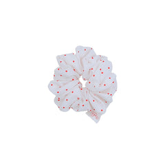Girls Red Lace Dots Grid Small Scrunchies Fashion Sweet Wholesale in Stock Hair Ties Accessories for Children Daily School Use