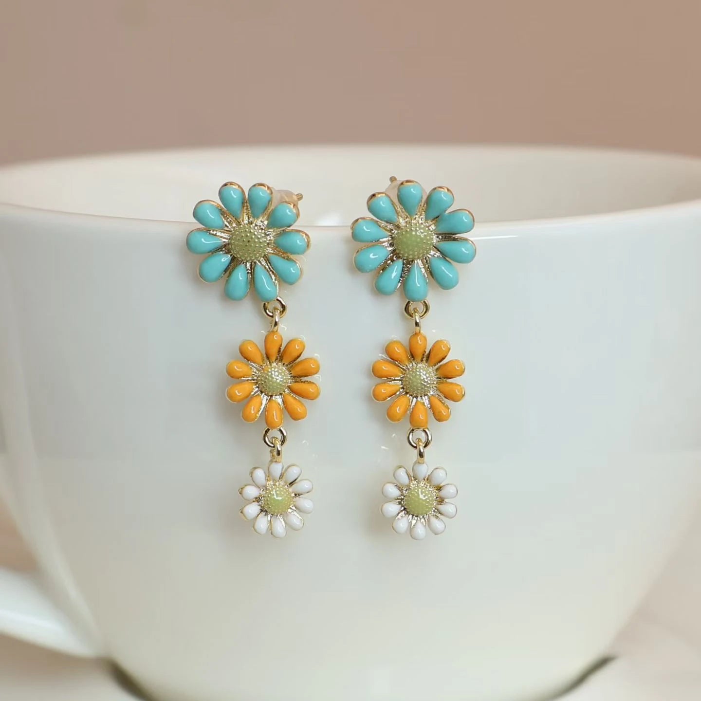 Sweet Elegant Flowers Drop Earrings for Girls Cute Floral Jewelry for Women Ladies Accessories Chinese Supplier Wholesale