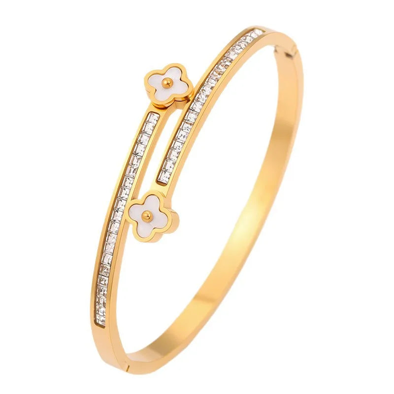 Fashionable Elegant Flowers Bracelets Modern Classic Vintage Trendy Bangles Jewelry for Women Ladies Accessories Wholesale