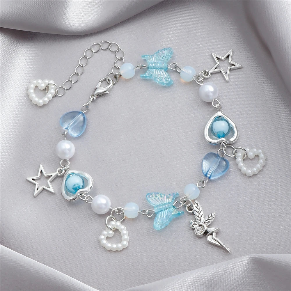 Fashion Butterfly Heart Bracelets for Girls Sweet Cute Y2K Jewellry for Women Ladies Teenager Accessories Chinese Supplier