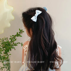 Solid Color Sweet Cute Bowknot Hair Clips for Baby Girls Princess Style Kawaii Alligators for Kids Children Hair Accessories