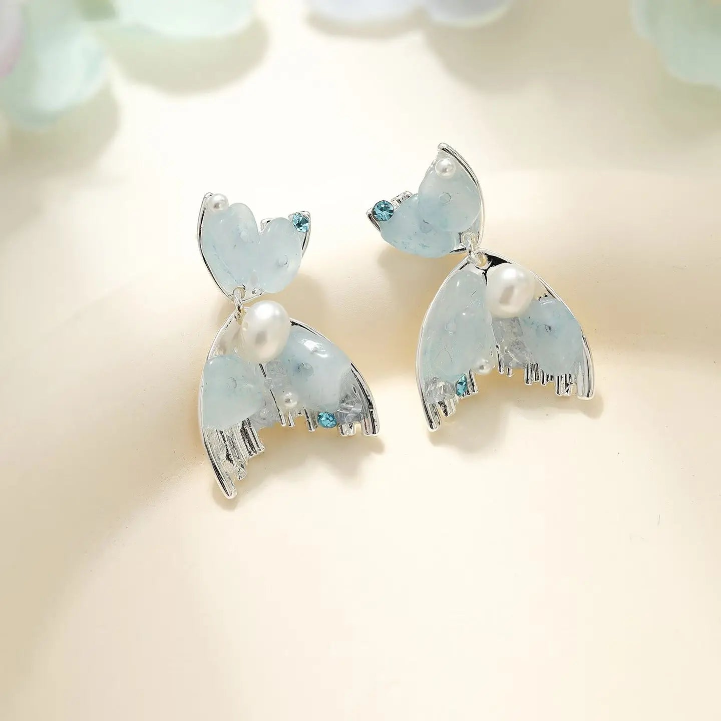 Fashion Glitter Luxurious Fine Charm Bowknot Drop Earrings for Girls Ocean Trendy Jewelry for Women Ladies Accessories Chic