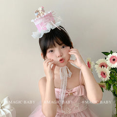 Girly Aesthetic Bear Bowknot Lace Alligator Clips Sweet Cute Princess Style in Stock Hairpins Accessories for Children Kid Daily