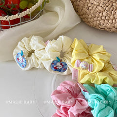 Fashion Cute Animals Kitty Cat Scrunchies for Baby Girls Solid Color Trendy Hair Tie for Kids Children Hair Accessories in Stock