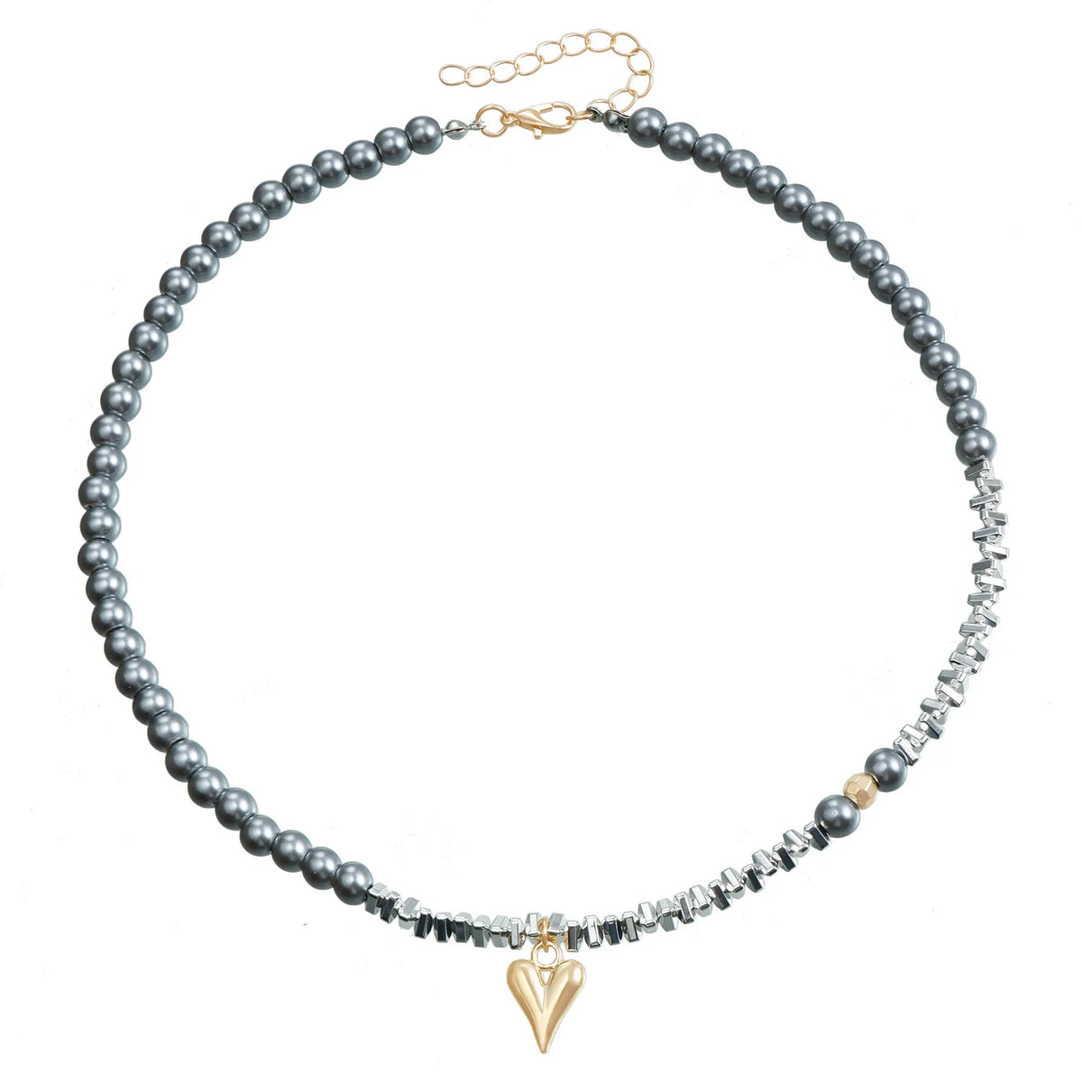 Fashion Simple Beads Luxury Glamorous Necklaces for Girls Sweet Heart Shaped Elegant Jewelry for Women Ladies Accessories