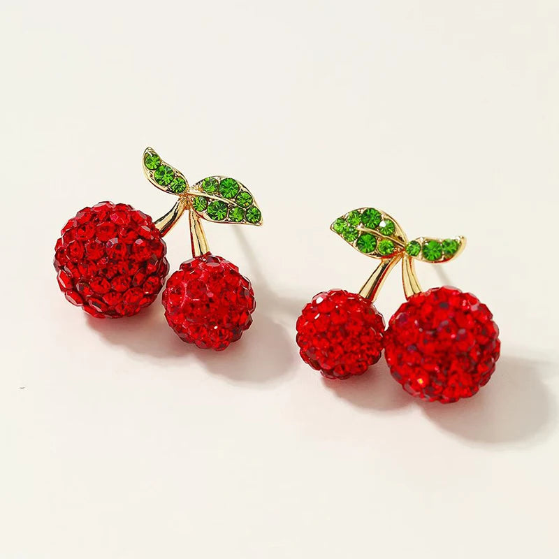 Fashion Red Solid Color Bowknot Luxury Glitter Stud Earrings for Girls Sweet Jewelry for Women Ladies Accessories Wholesale